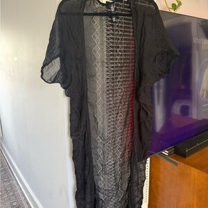Black Sheer Kimono Cardigan